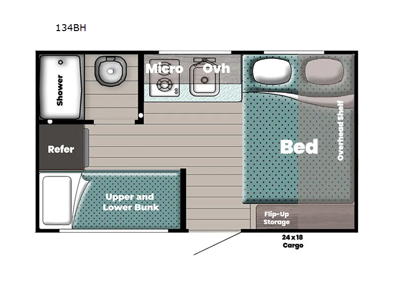2025 Gulf Stream RV Ameri-Lite Super Lite 134BH - Floor plan