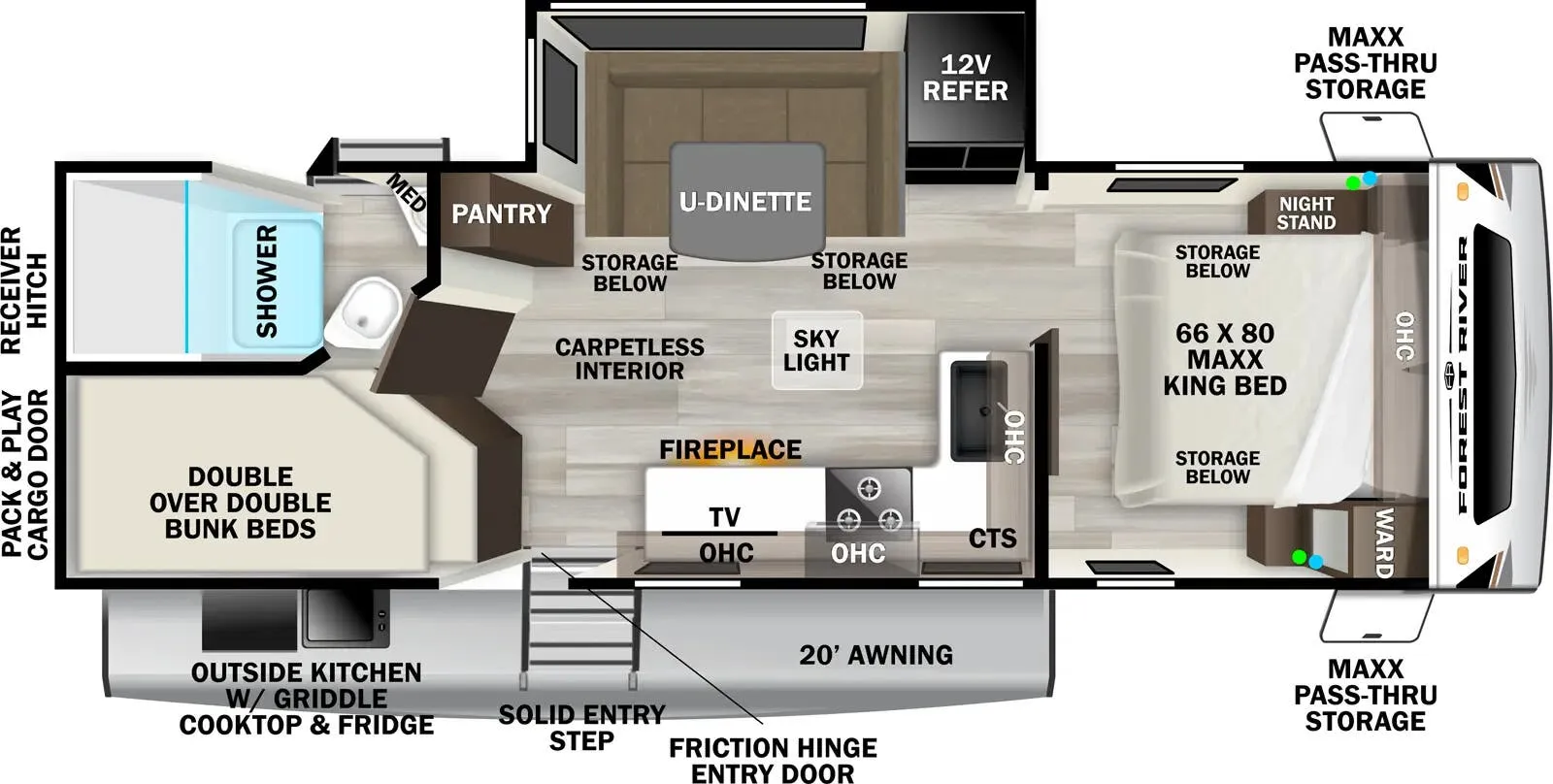 Forest River Wildcat ONE 245DBX floor plan
