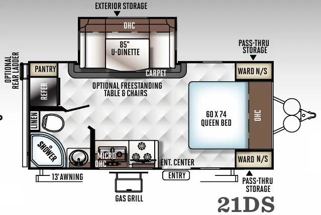 Forest River Flagstaff Micro Lite 21DS floor plan