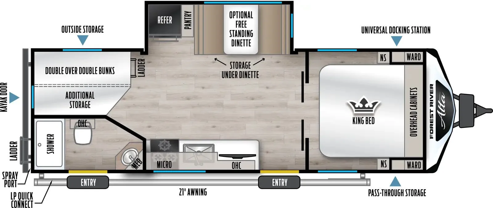 2026 East to West Alta 2475KBH - Floor plan