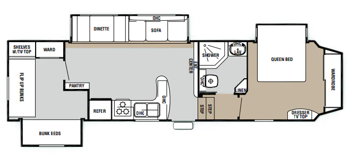 Forest River Cedar Creek Silverback 34WBH floor plan