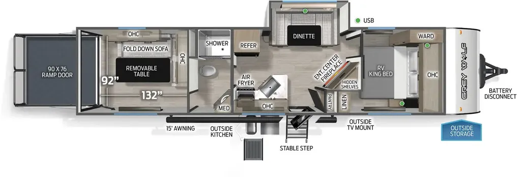 2026 Forest River Cherokee Grey Wolf 28RRT floor plan