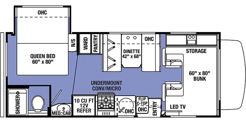 Forest River Sunseeker 2250S LE floor plan