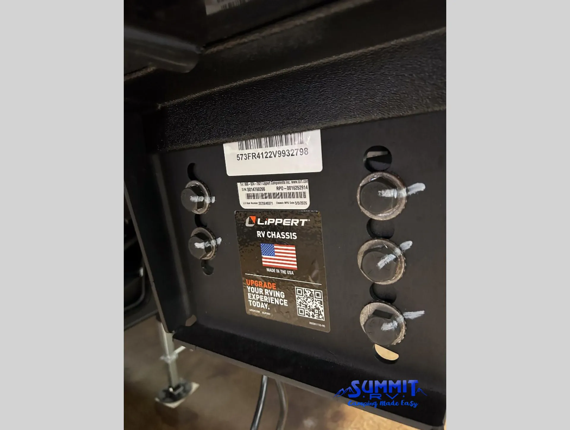 2027 Grand Design Reflection 362TBS — Close-up of the exterior hitch assembly and its labeled hardware