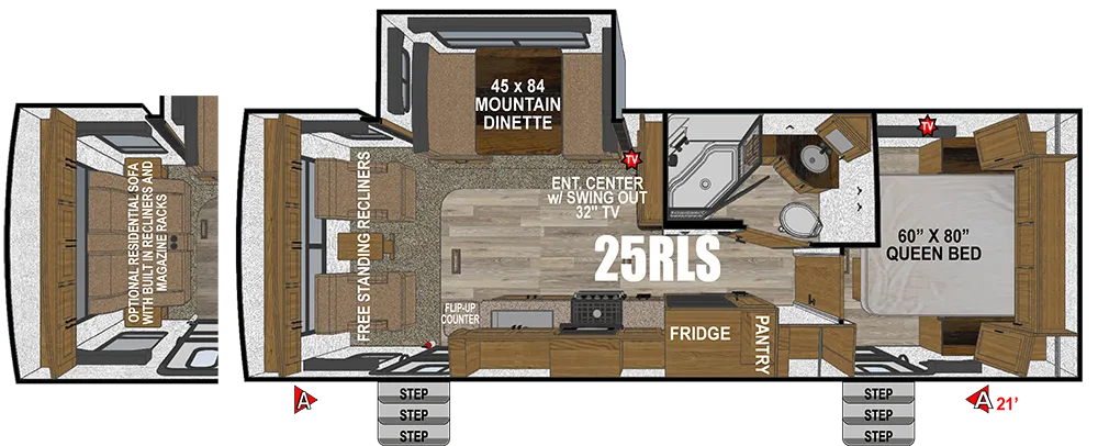 2026 Outdoors Rv TIMBER RIDGE 25RLS floor plan