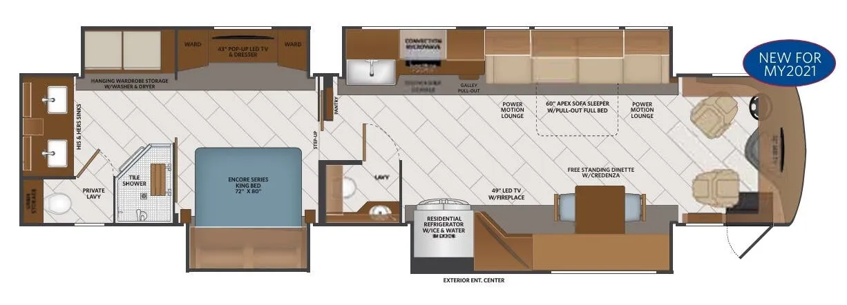 Fleetwood Discovery LXE Anniversary Edition 44S floor plan