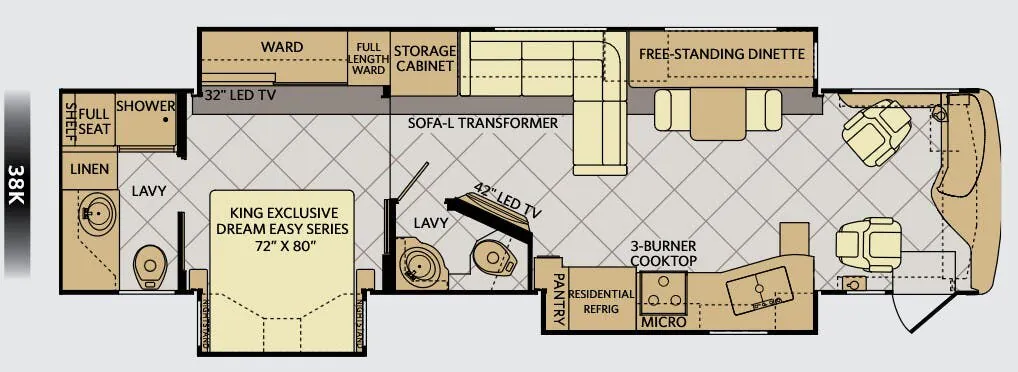 Fleetwood Expedition 38K floor plan