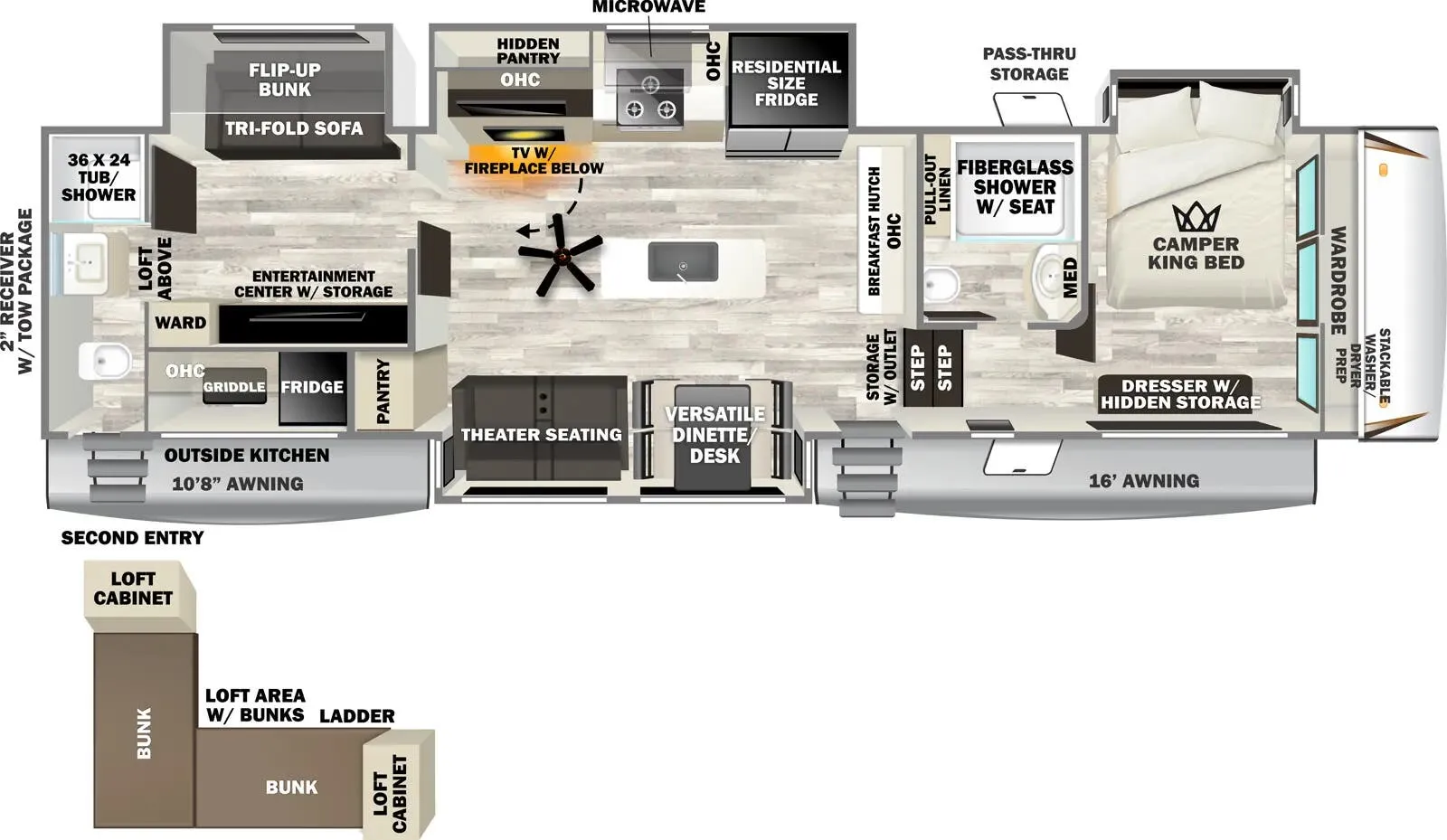 2026 Forest River Sabre 38DBL - Floor plan
