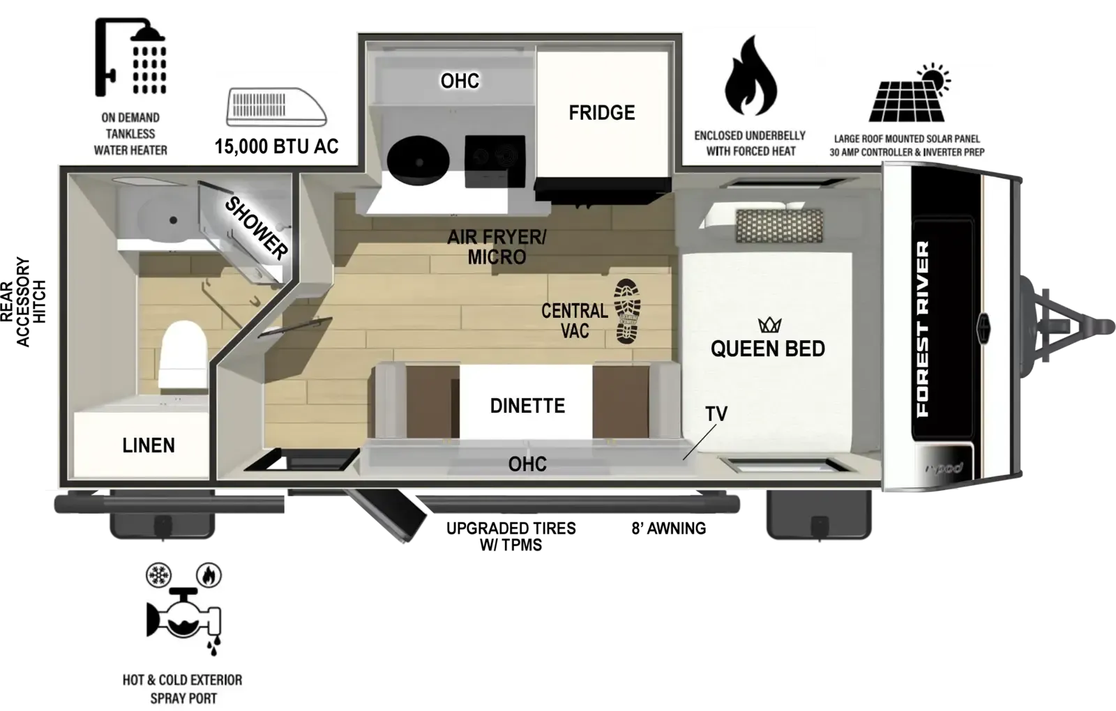 Forest River R-Pod RP-180 floor plan