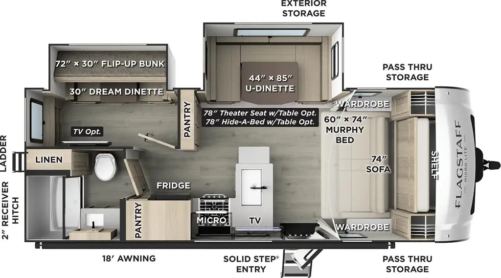 2026 Forest River Flagstaff Micro Lite 25FBH floor plan