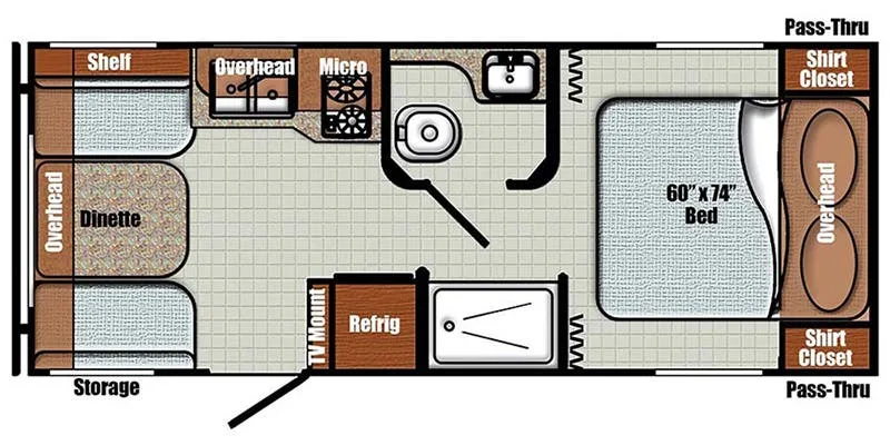 2022 Gulf Stream Vintage Cruiser 19ERD - Floor plan