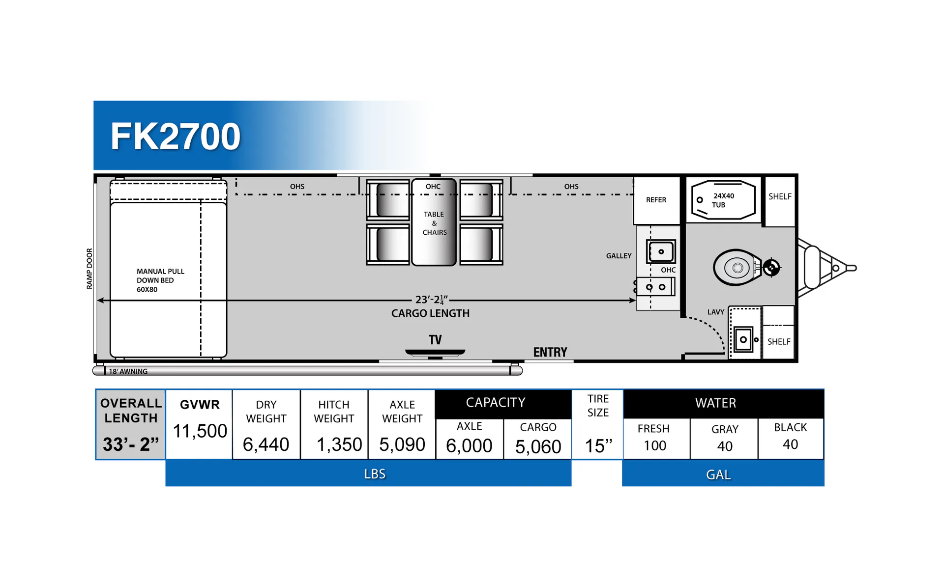 Genesis Supreme Overnighter FK2700 floor plan
