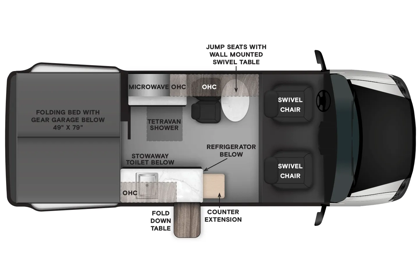 Tiffin GH1 UP GH1 UP 19DV floor plan