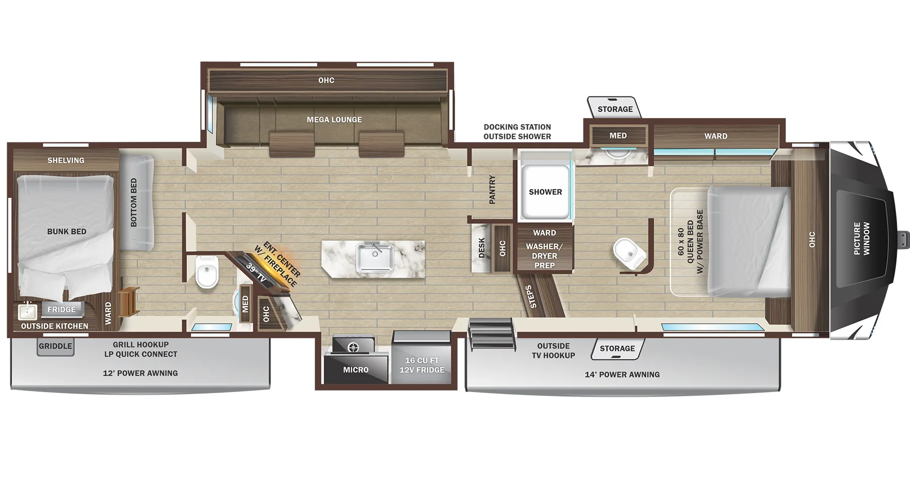 Highland Ridge Open Range Roamer 364BHS floor plan