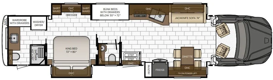 Newmar Supreme Aire 4509 floor plan