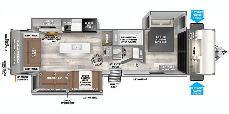 2026 Forest River Salem Hemisphere 308RL floor plan