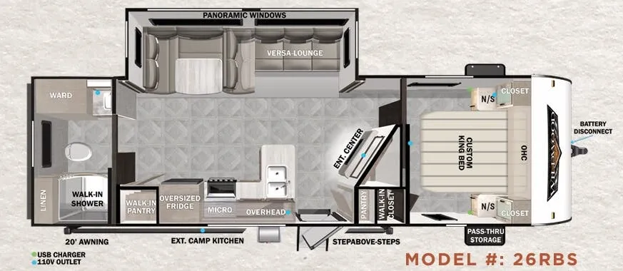 2023 Forest River Wildwood 26RBS - Floor plan
