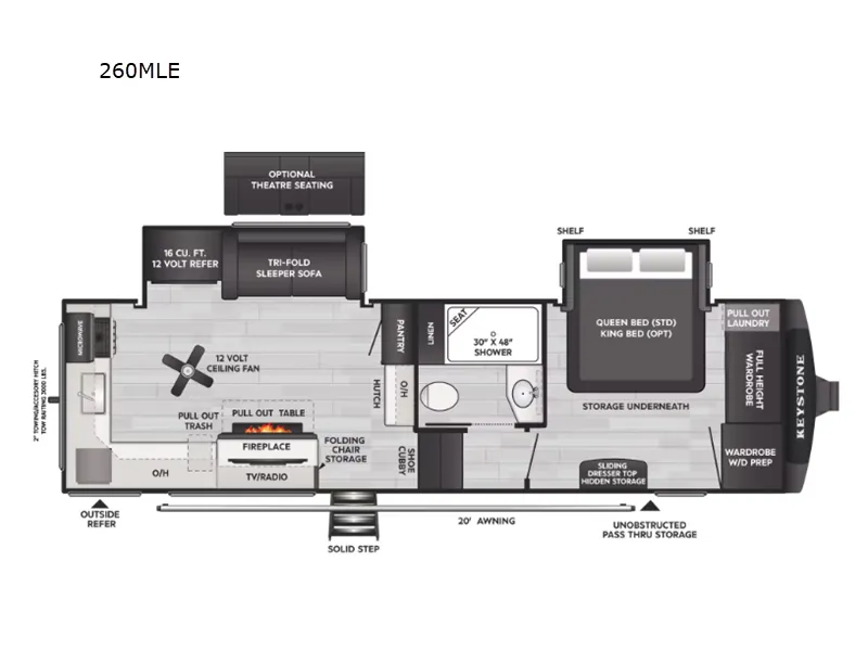 2027 Keystone Cougar 260MLE floor plan