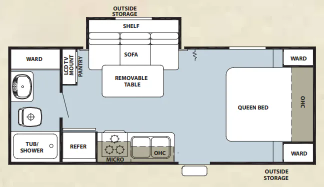 Forest River Cherokee Grey Wolf 18RB floor plan