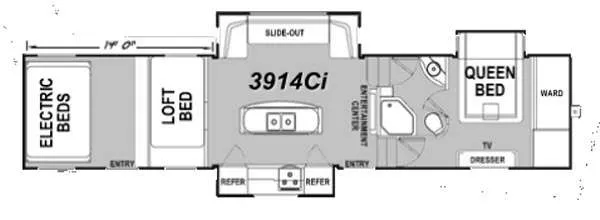 2015 Eclipse Iconic 3914C - Floor plan