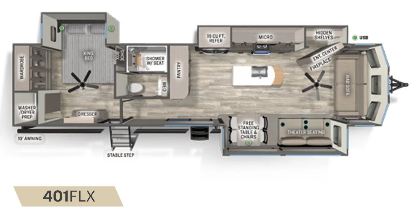 Forest River Sierra Destination 401FLX floor plan
