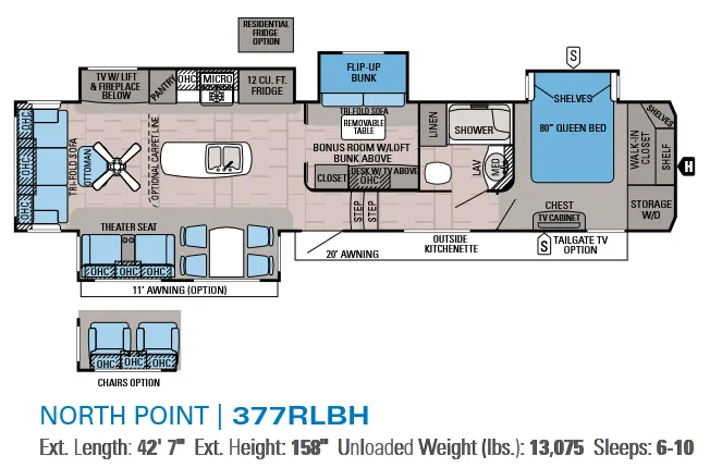 Jayco North Point 377RLBH floor plan