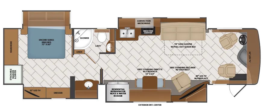 Fleetwood Pace Arrow LXE 37R floor plan