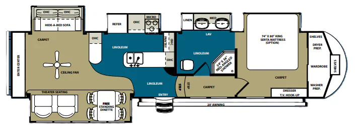 Forest River Sandpiper 355RE floor plan