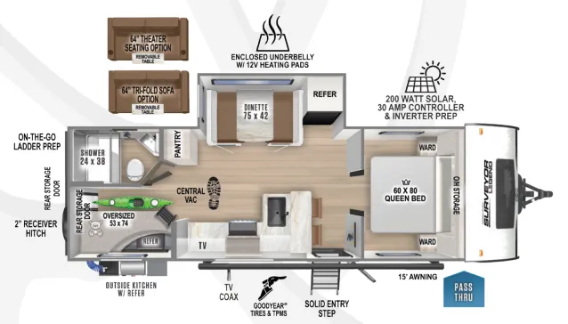 2024 Forest River Surveyor Legend 260BHLE - Floor plan