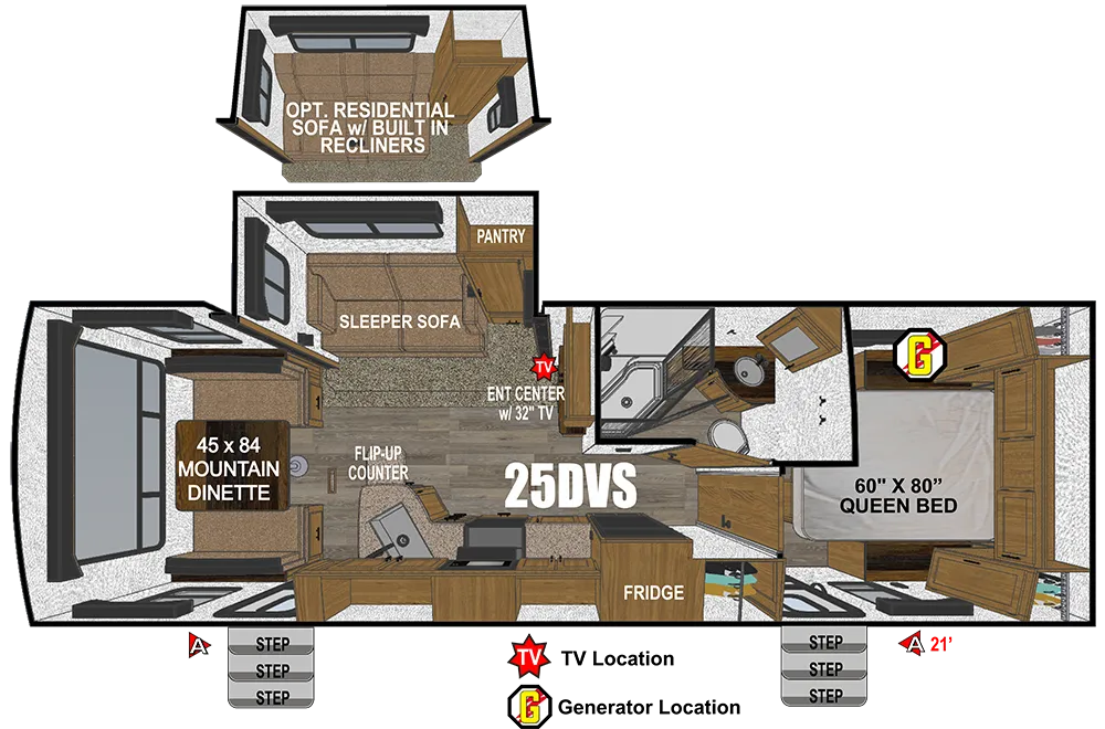 2026 Outdoors Rv MTN TRX 25DVS T floor plan