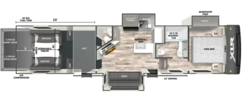 Forest River XLR Nitro 36G15 floor plan