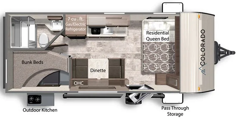 2021 Dutchmen Colorado 19BHC - Floor plan
