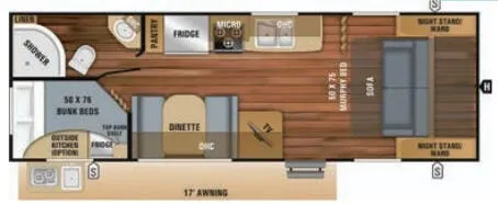 Jayco Jay Feather 23BHM floor plan