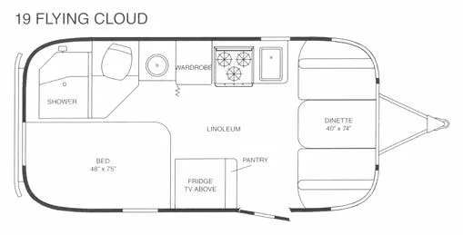 Airstream Flying Cloud 19 floor plan