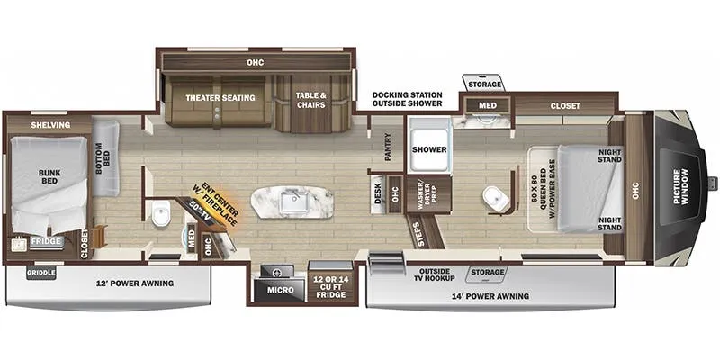 Highland Ridge Mesa Ridge XLT MF364BHS floor plan