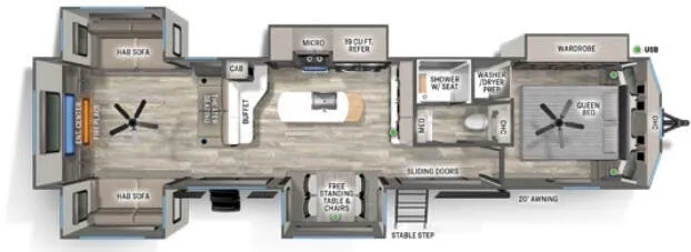 2024 Forest River Sierra Destination 403RD - Floor plan