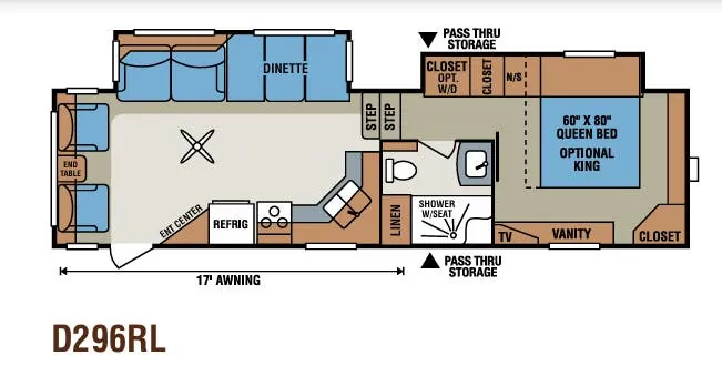 K-Z Durango D296RL floor plan
