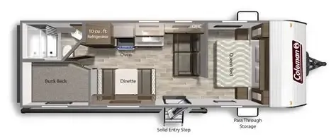 2021 Coleman LANTERN LT 274BH - Floor plan
