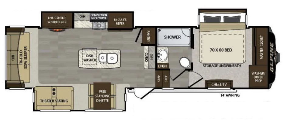 2020 Keystone Alpine 3401RS floor plan