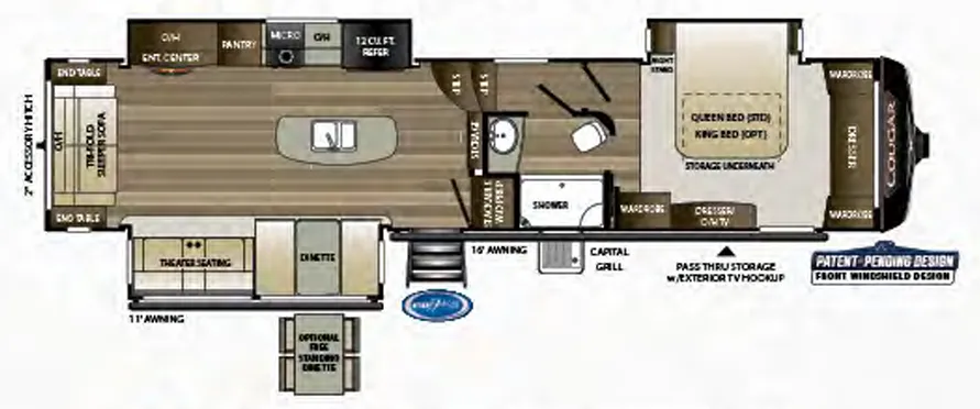 Keystone Cougar 361RLW floor plan