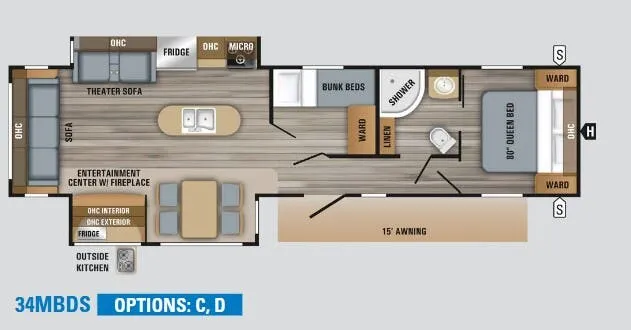 Jayco Jay Flight 34MBDS floor plan