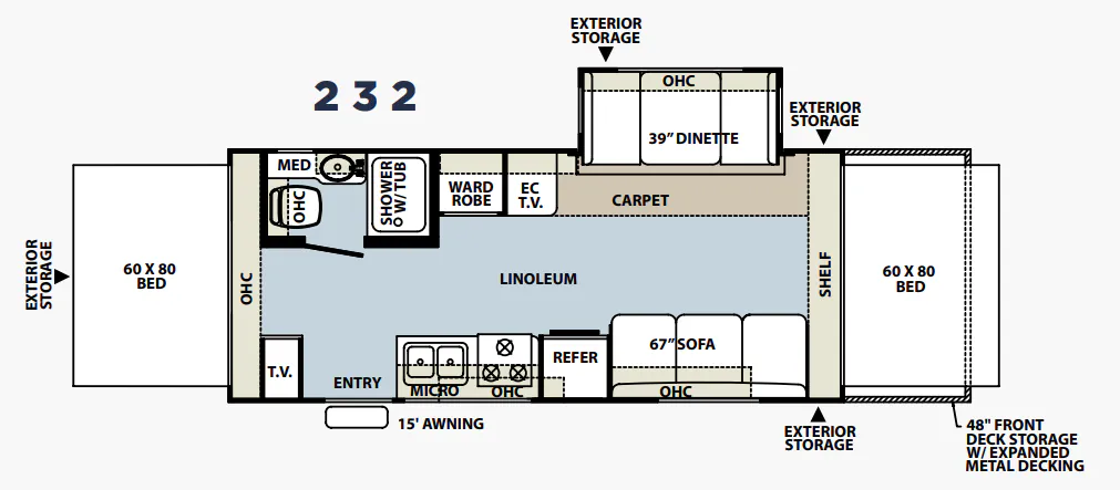 Forest River Rockwood Roo 232 floor plan