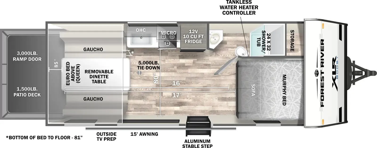 Forest River XLR Boost 2017B floor plan