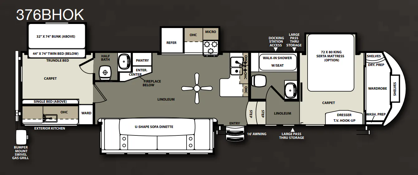 Forest River Sierra 376BHOK floor plan