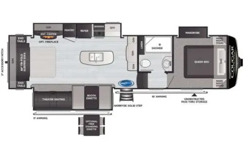 Keystone Cougar Half-Ton 30RLS floor plan