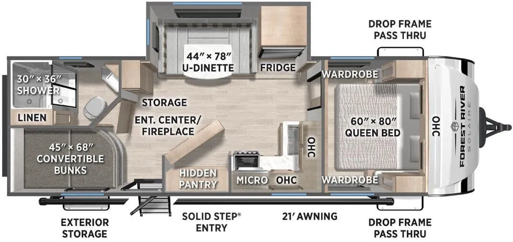 2026 Forest River Solaire 2430BHS floor plan