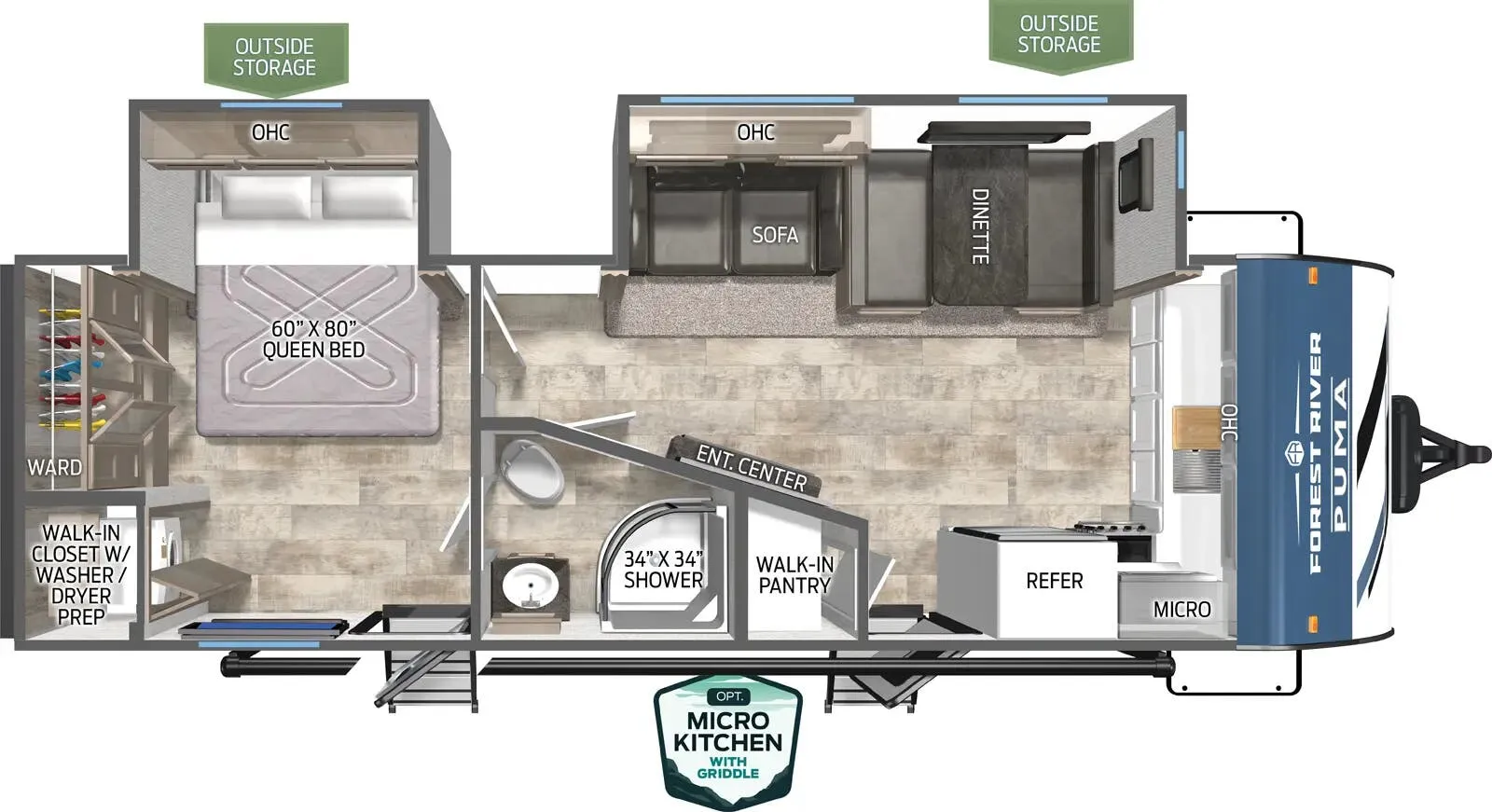 Palomino Puma 26FKDS floor plan