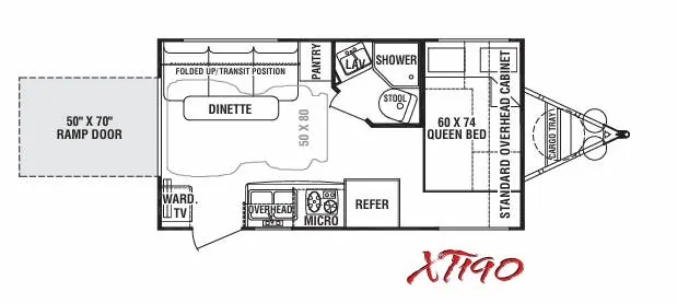 Cruiser RV Fun Finder Xtra XT-190 floor plan