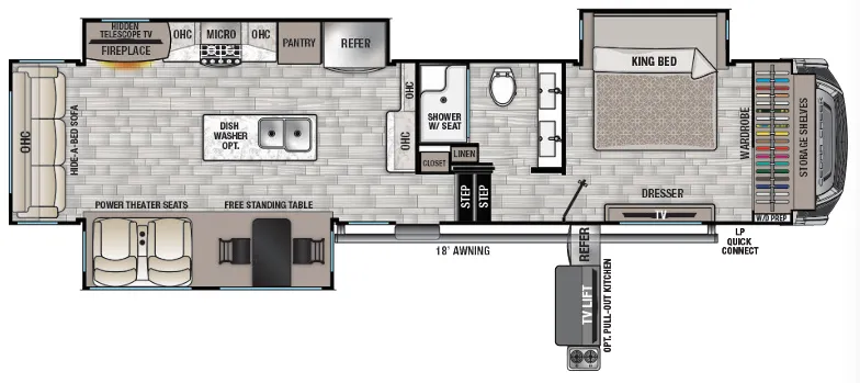Forest River Cedar Creek 360RL floor plan