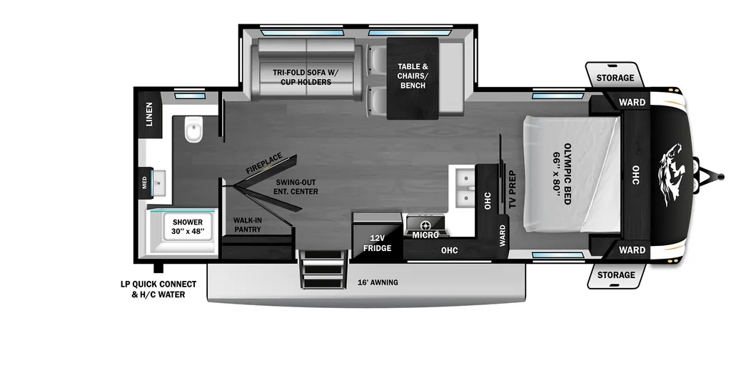 2026 Open Range RV Roamer Light Duty 27RBOS floor plan